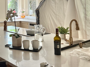 Behind the scenes on photo shoot day for a whole house remodel in Davison NC with Turner Design Build. 