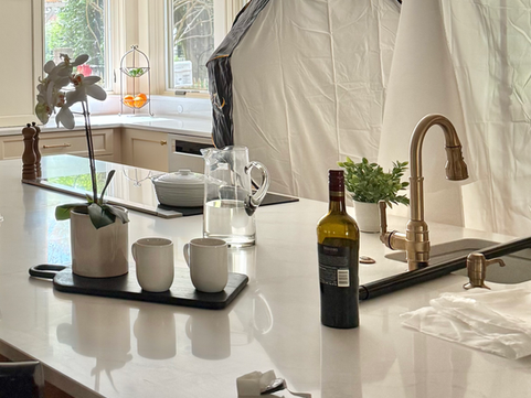 Behind the scenes on photo shoot day for a whole house remodel in Davison NC with Turner Design Build.