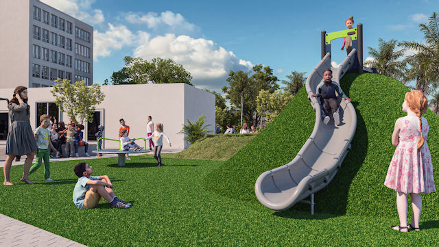 Render de parques infantiles Centriqo Panama