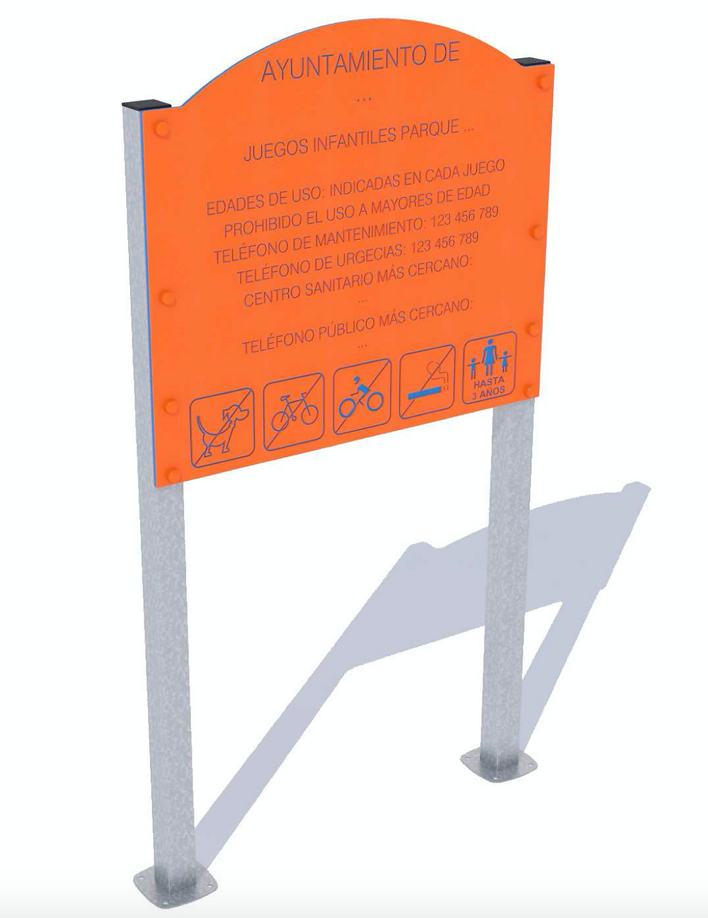letrero para parques infantiles panama galvanizados