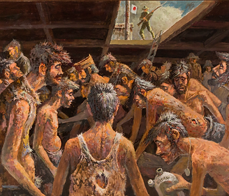 Prisoners of war who have been interned in the Hanawa Prisoner of War Camp #6 at Honshu, Japan, 14 September 1945.