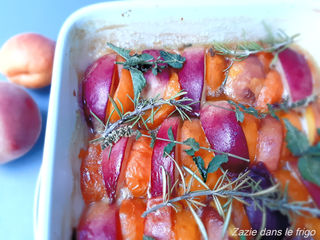Tian de pêches et abricots au miel
