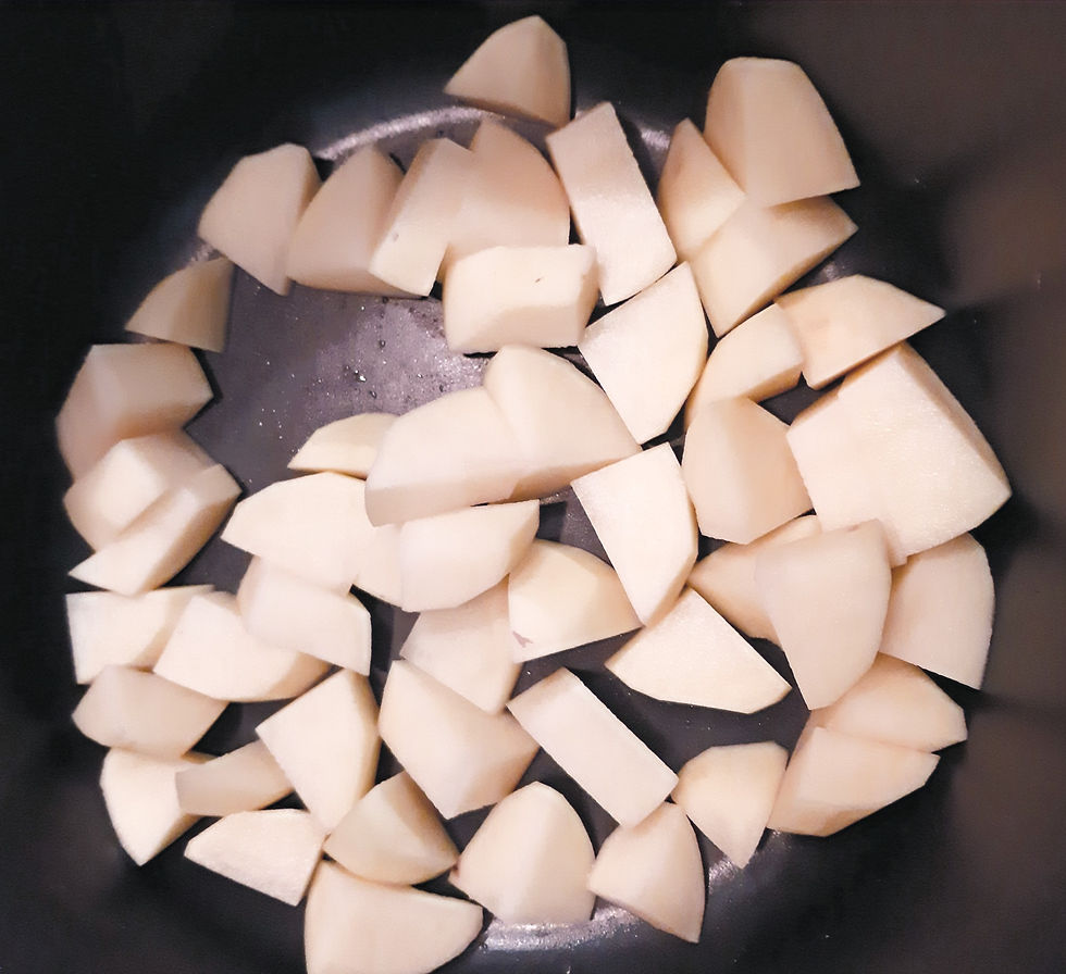 Pommes de terre coupées en cubes