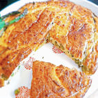 Quiche sans pâte aux asperges et petits pois
