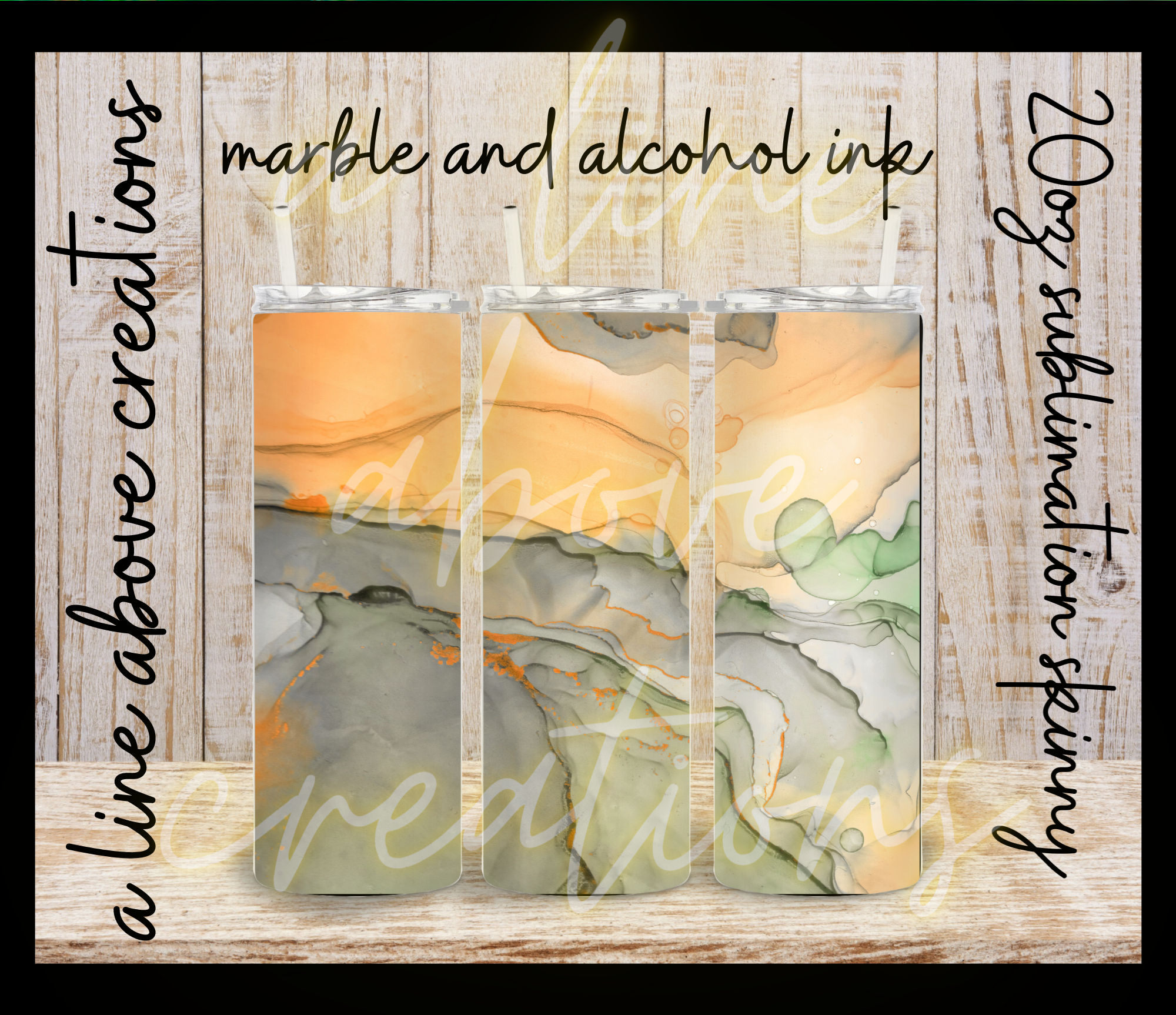 Marbles and Alcohol Ink 20 oz Sublimation Tumbler, Gift for Him,