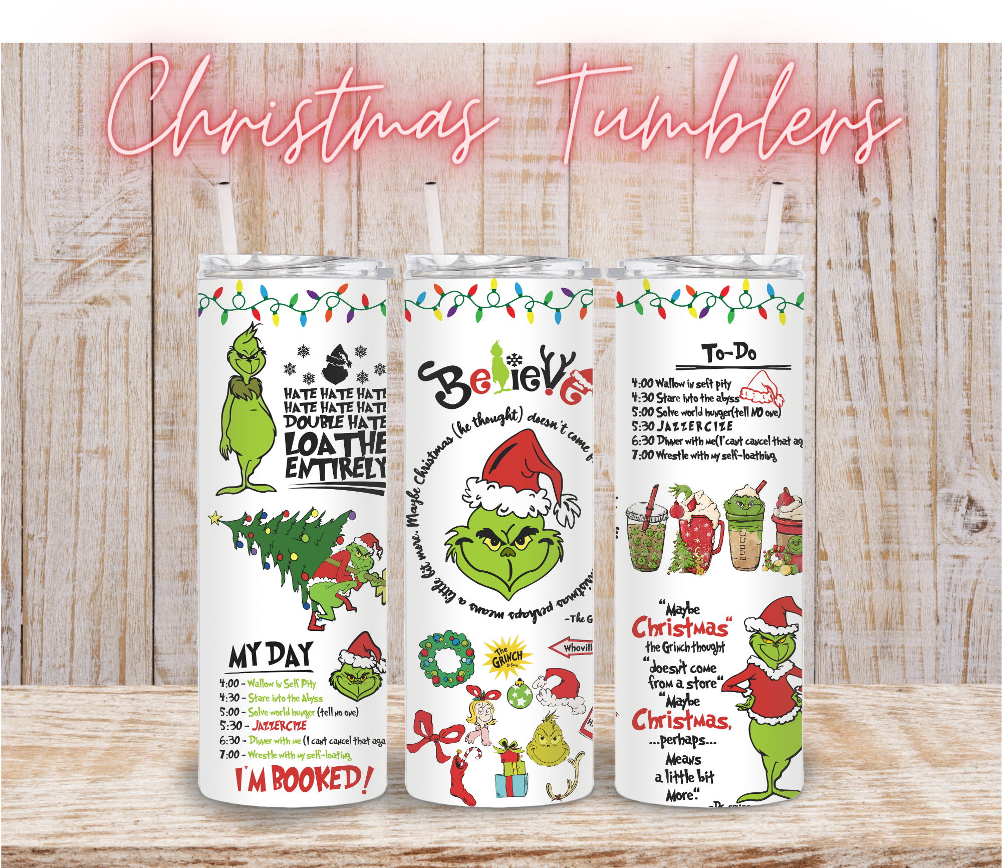 Grinch Christmas 20oz Sublimation Tumbler, Gift for Him or Her