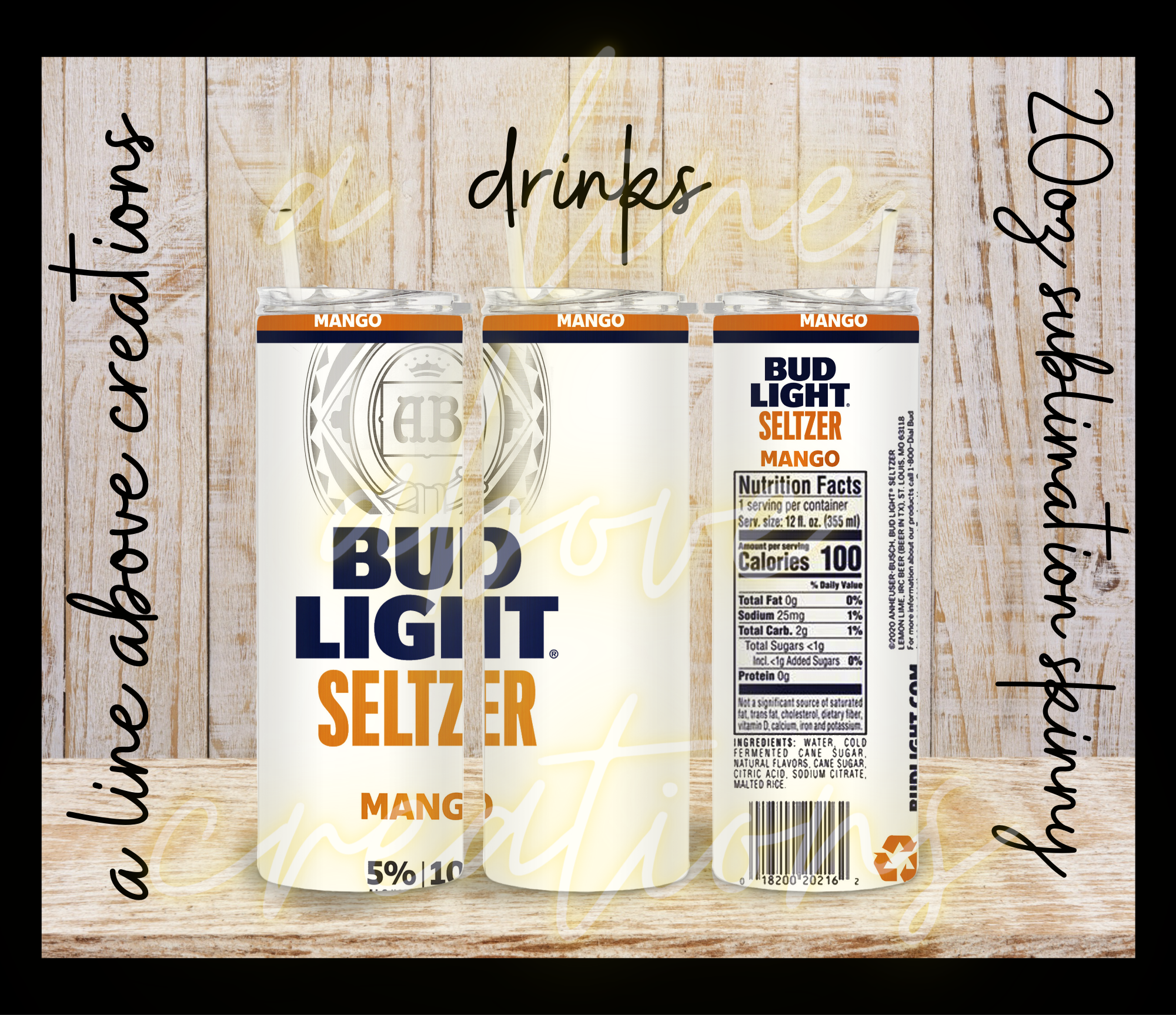 Beer/Seltzers 20 oz Sublimation Tumbler, Gift for Him, Gift for