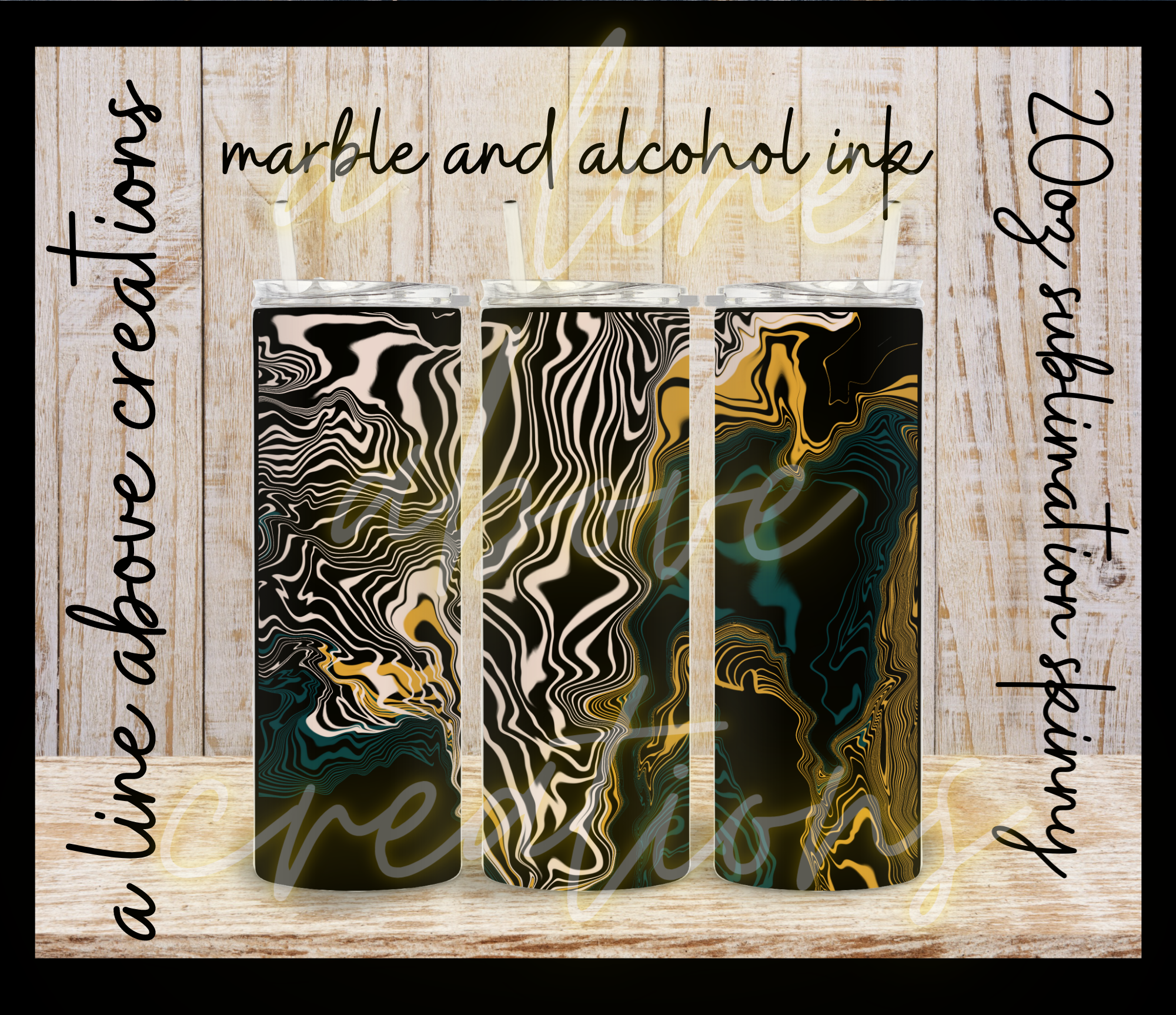 Marbles and Alcohol Ink 20 oz Sublimation Tumbler, Gift for Him, Gift fo