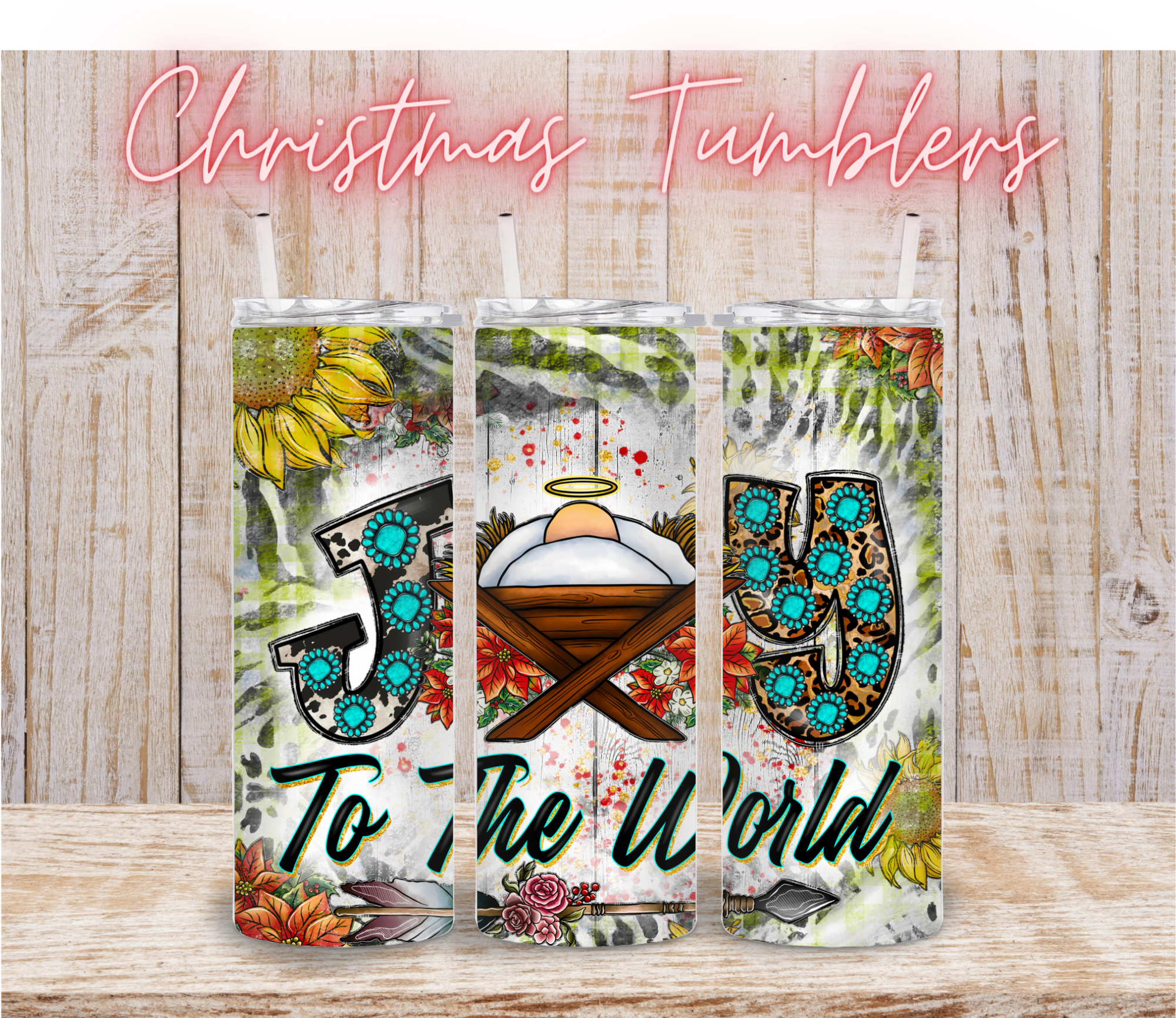 Joy to the World 20oz Sublimation Tumbler, Gift for Him or Her