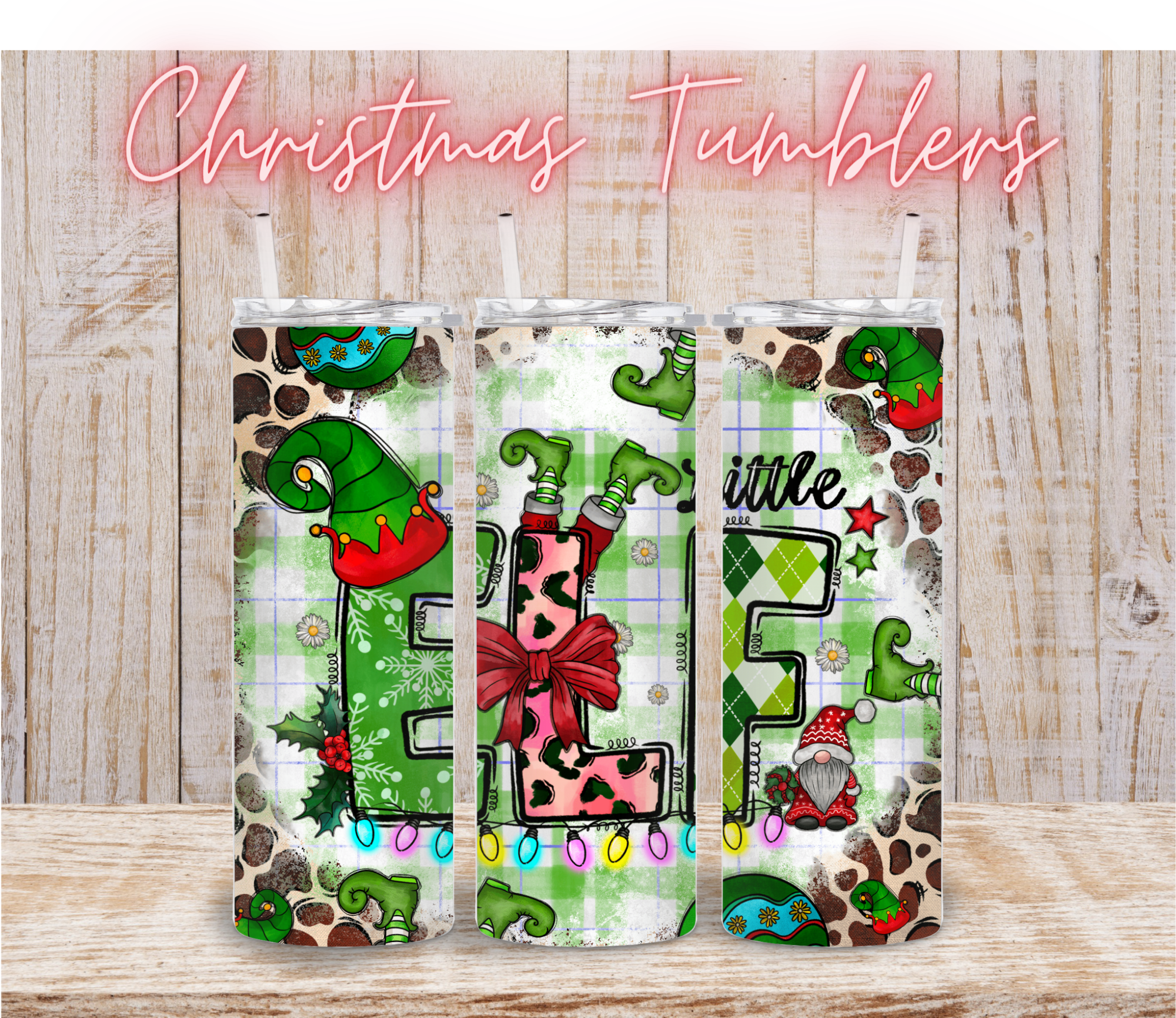 Little Elf Christmas 20oz Sublimation Tumbler, Gift for Her, Gift for Him