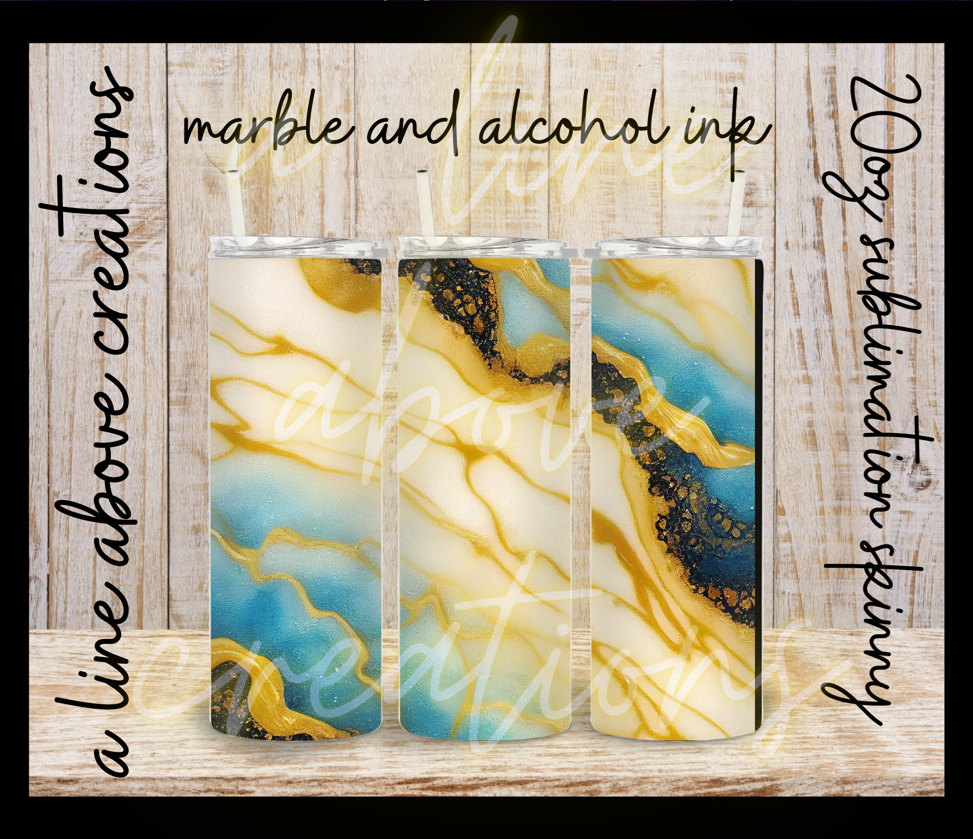 Marbles and Alcohol Ink 20 oz Sublimation Tumbler, Gift for Him,