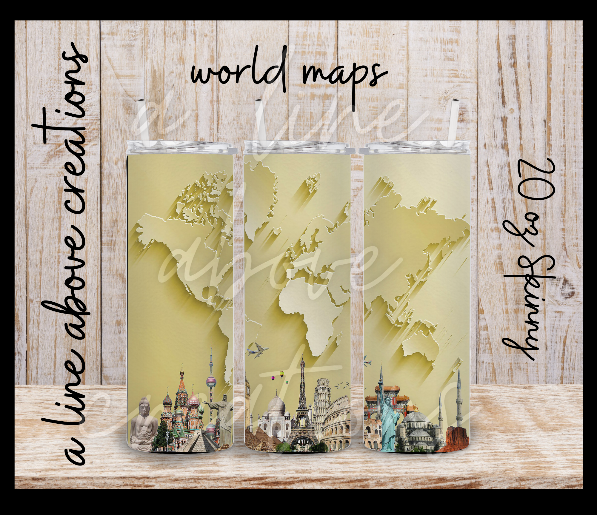 World Maps Sublimation Tumbler, Gift for Him, Gift for Her