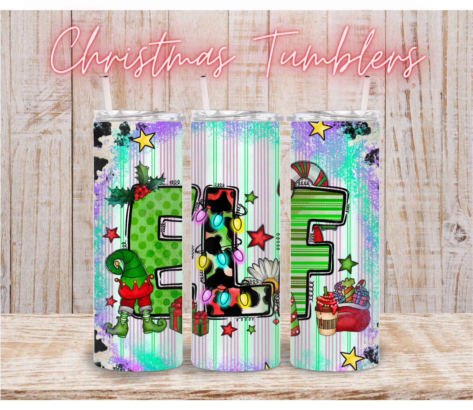 Elf Christmas 20oz Sublimation Tumbler, Gift for Him, Gift for Her