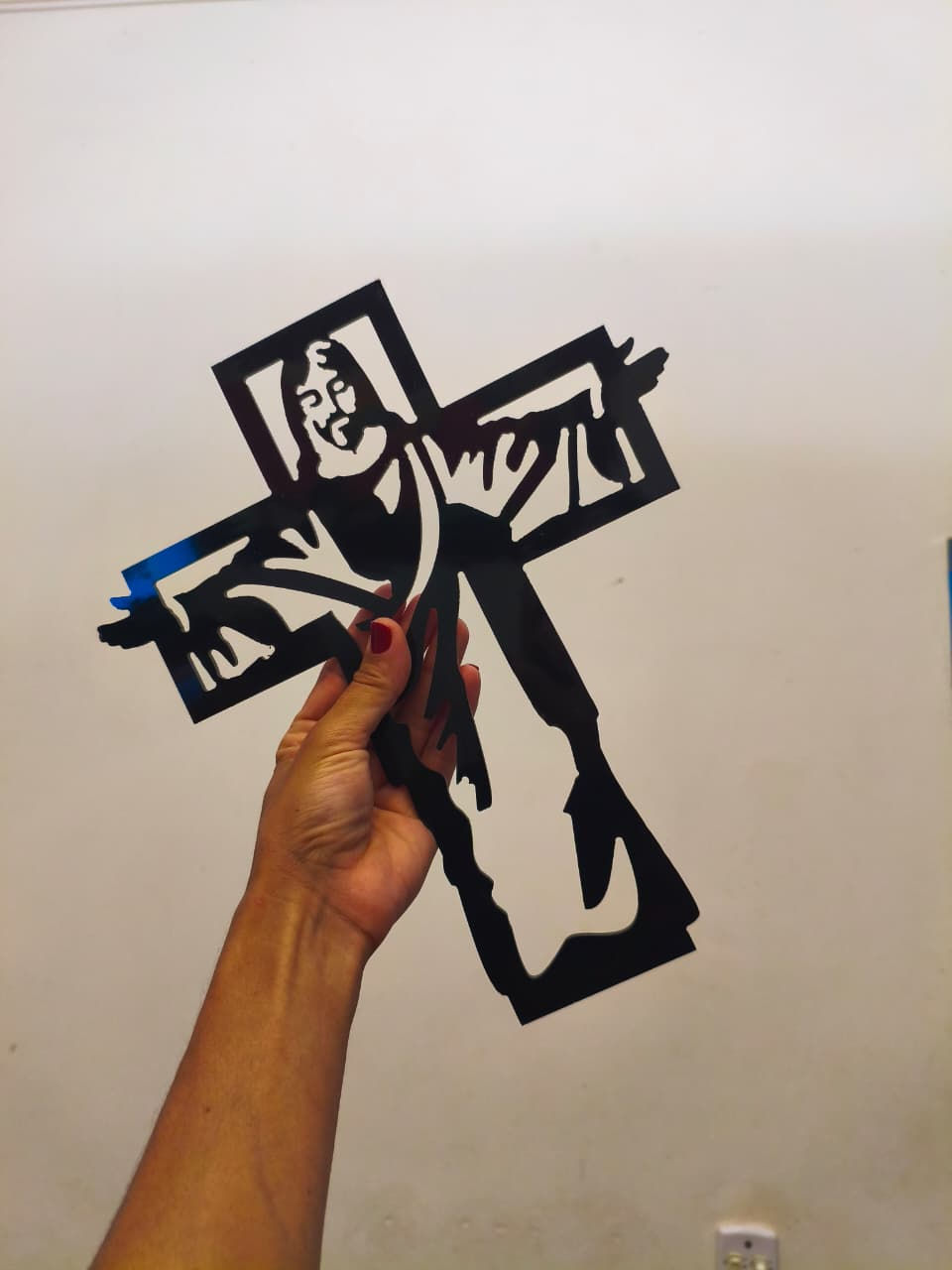 Miniatura: Crucifixo Jesus na Cruz para jazigo túmulo lápide Oratório
