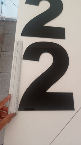 Miniatura: Kit 2 Números Residenciais - 30 Cm Preto Brilho - Autocolant