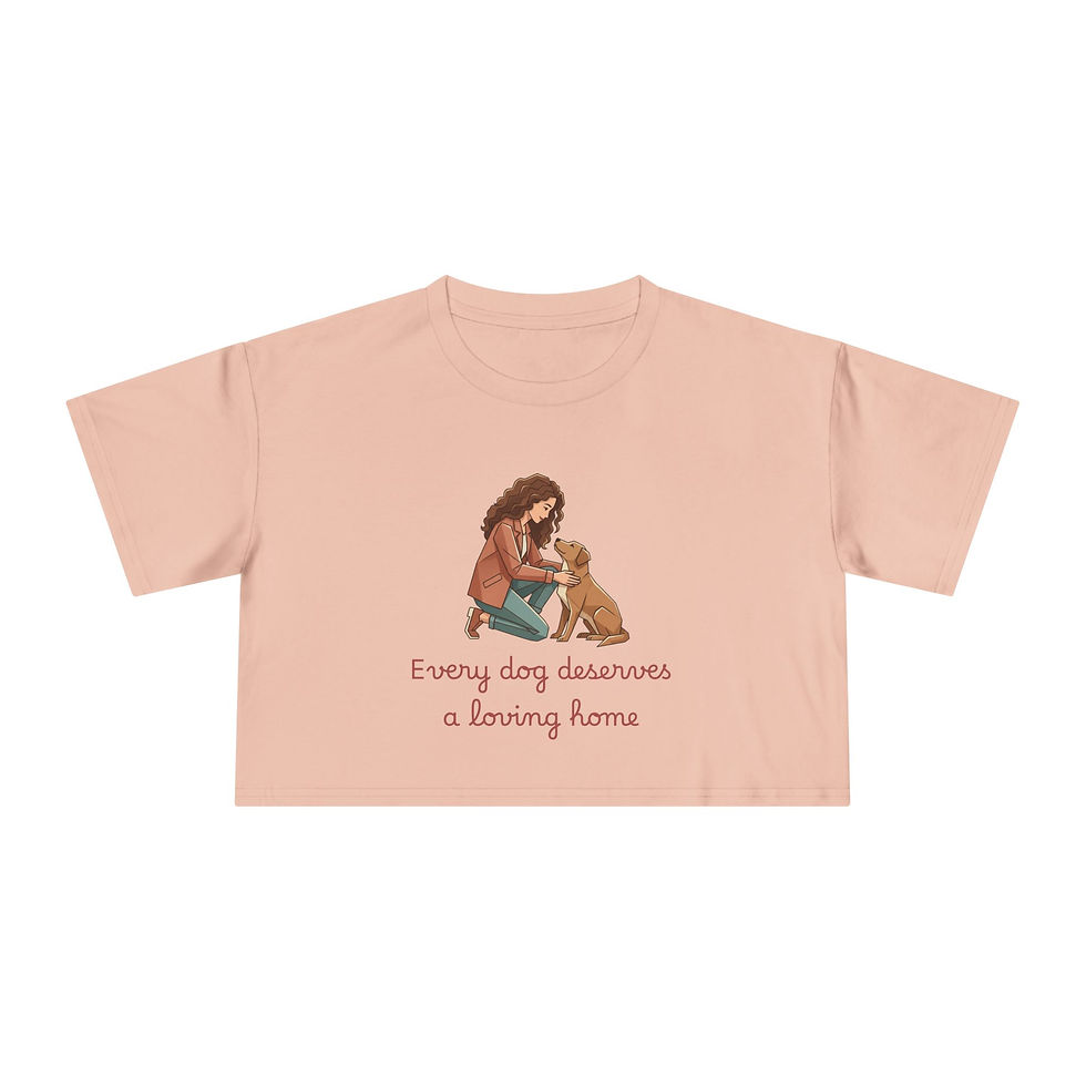 Thumbnail: "Every dog deserves a loving home" - Crop top with caption