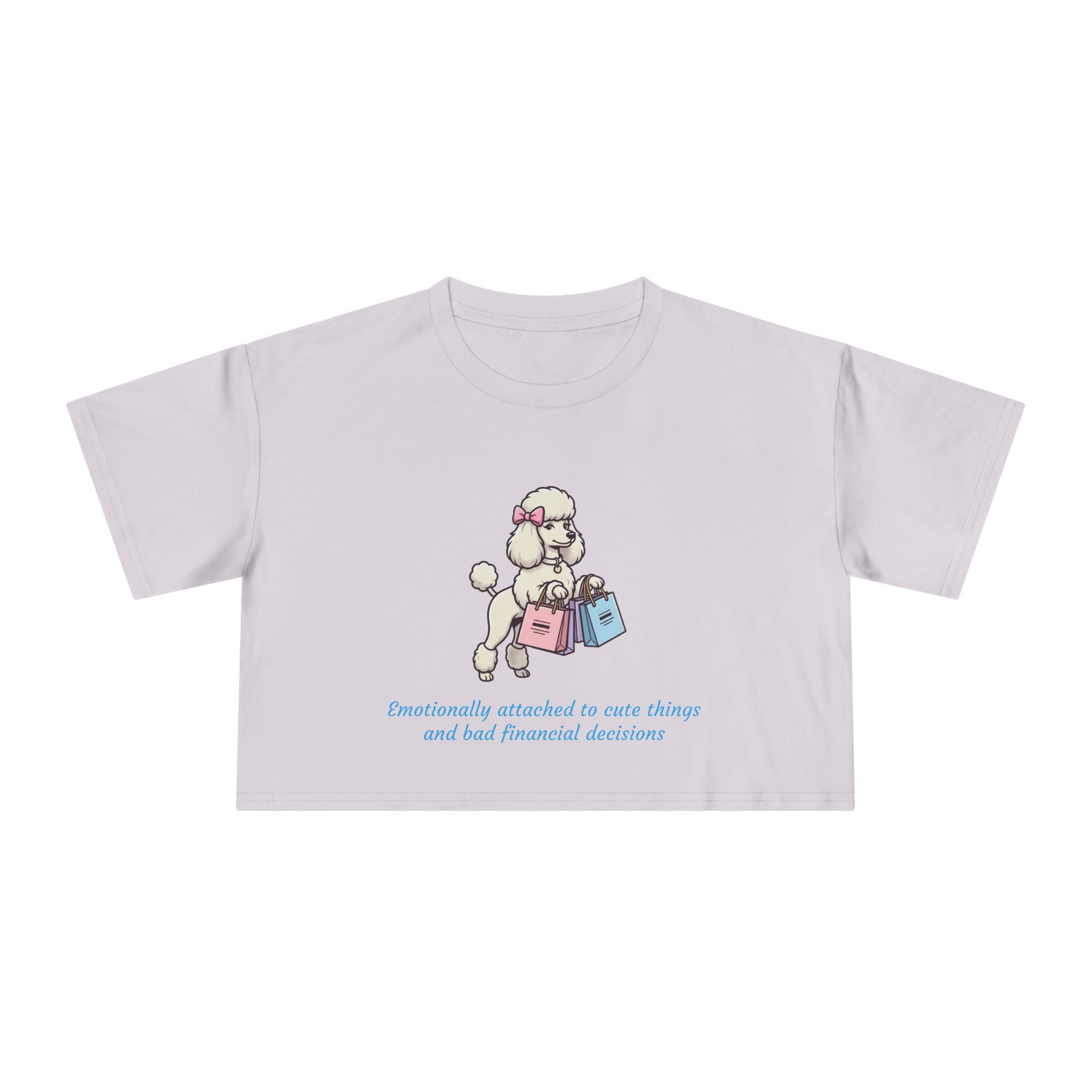 "Emotionally attached to cute things" - Crop top with caption