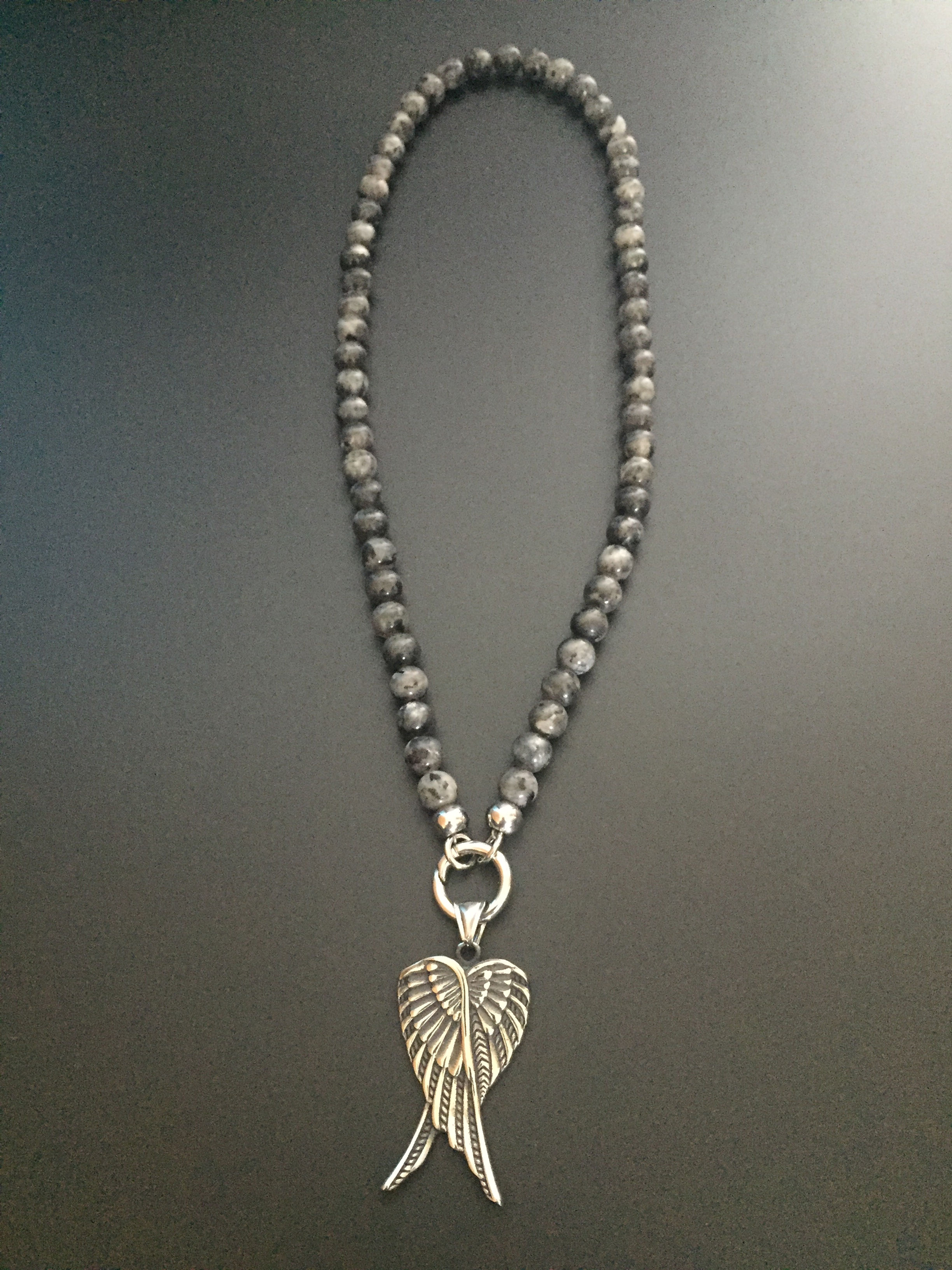 Collier Clip Labradorite & Double Ailes