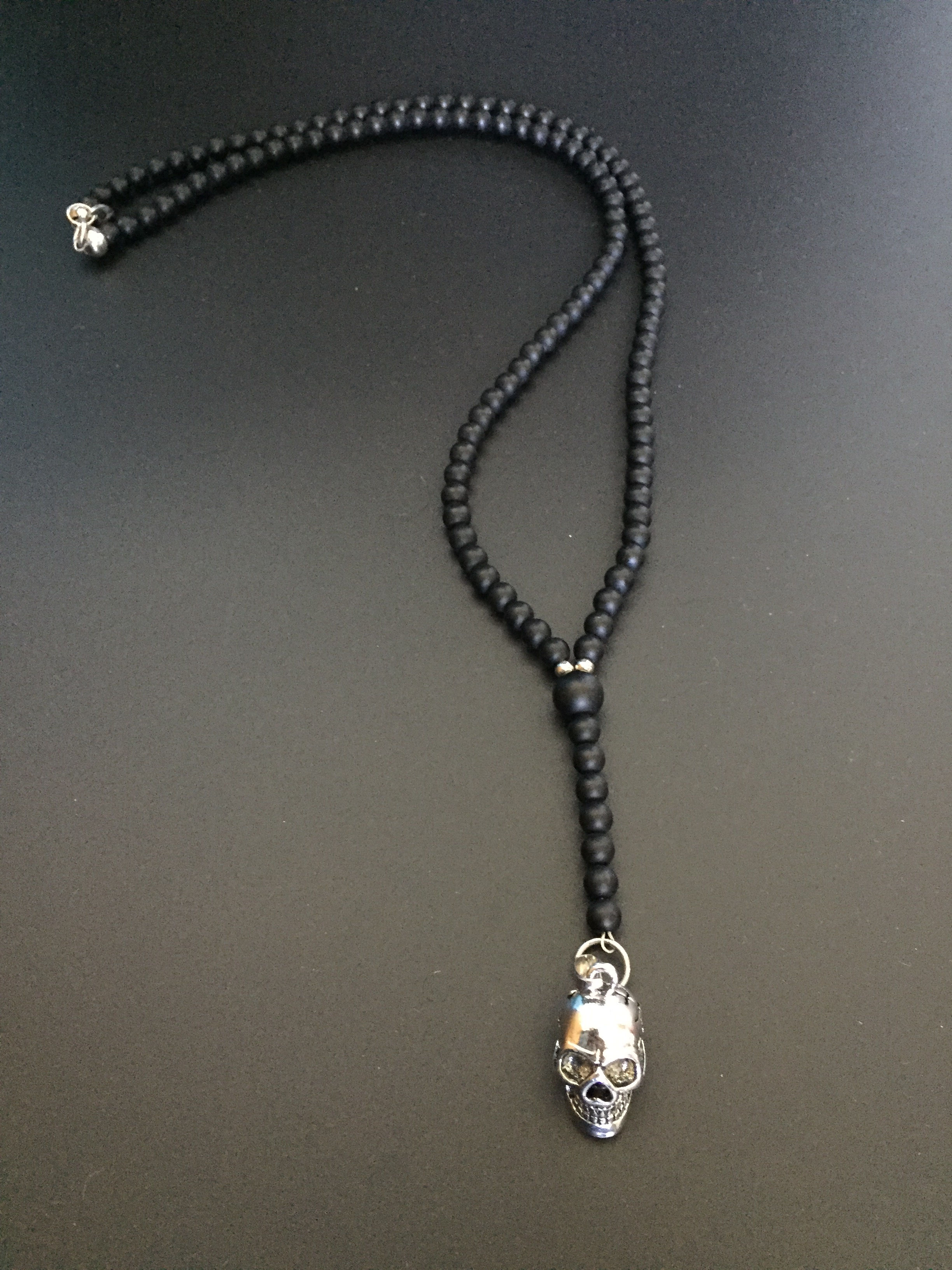 Onyx Mat & Skull Rosary
