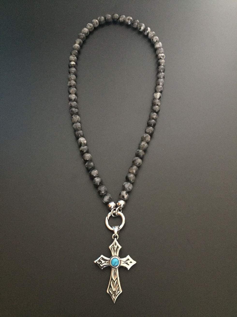 Collier Clip Labradorite & Croix Stone