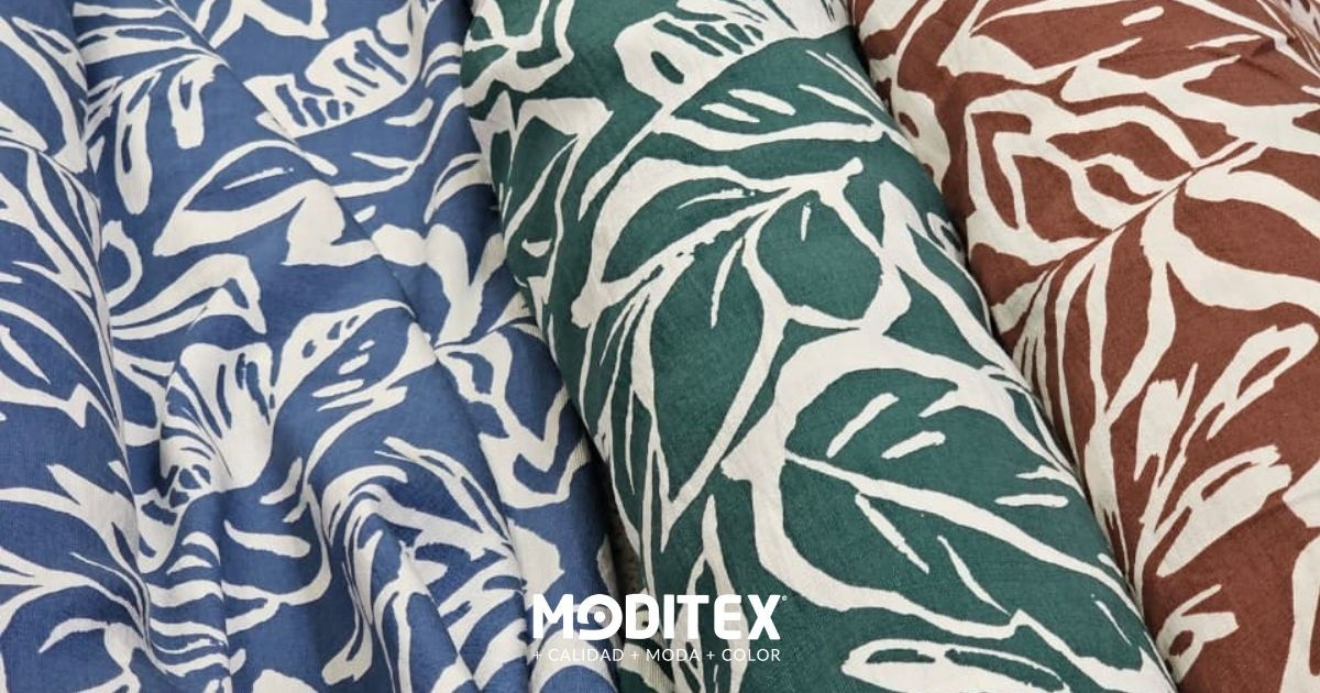 LINO MODA ESTAMPADO HOJAS