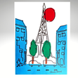 Miniaturbild: Carte postale Paris – Belle de jour illustration artistique Tour Eiffel