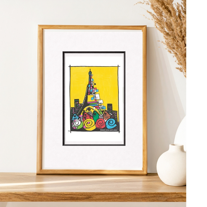 Miniature : Paris XVème – Carte postale artistique - Tour Eiffel - quartier parisien