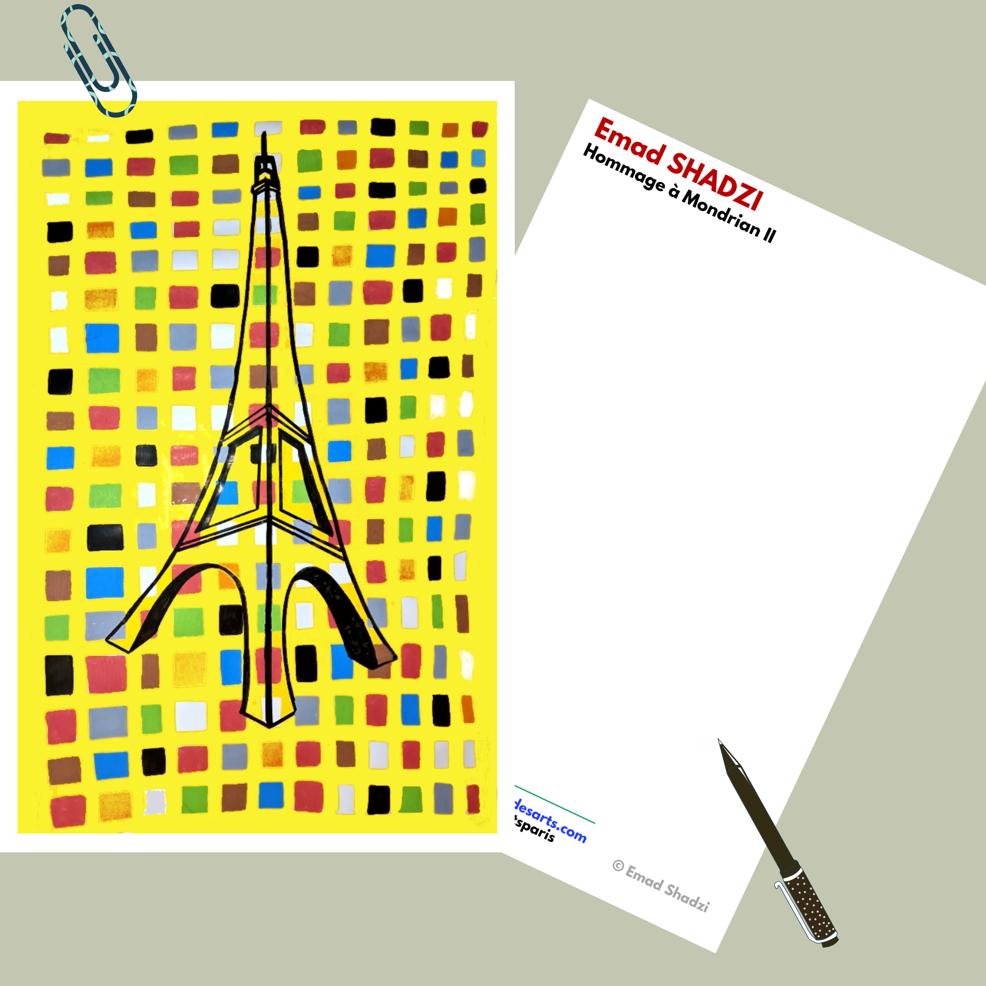 Carte postale artistique – Hommage à Mondrian II | Emad SHADZI