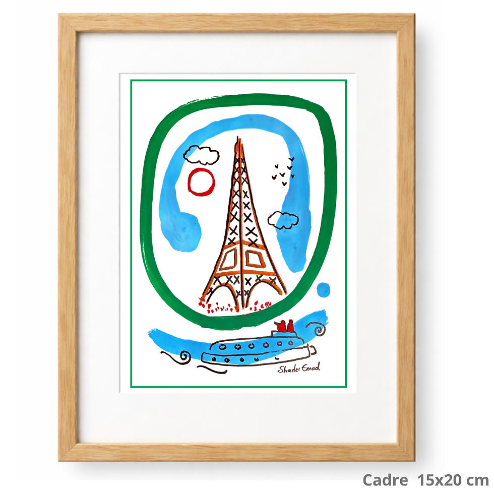 Miniature : Carte Postale Paris  Qui suis-je à Paris ?| Tour Eiffel Illustration