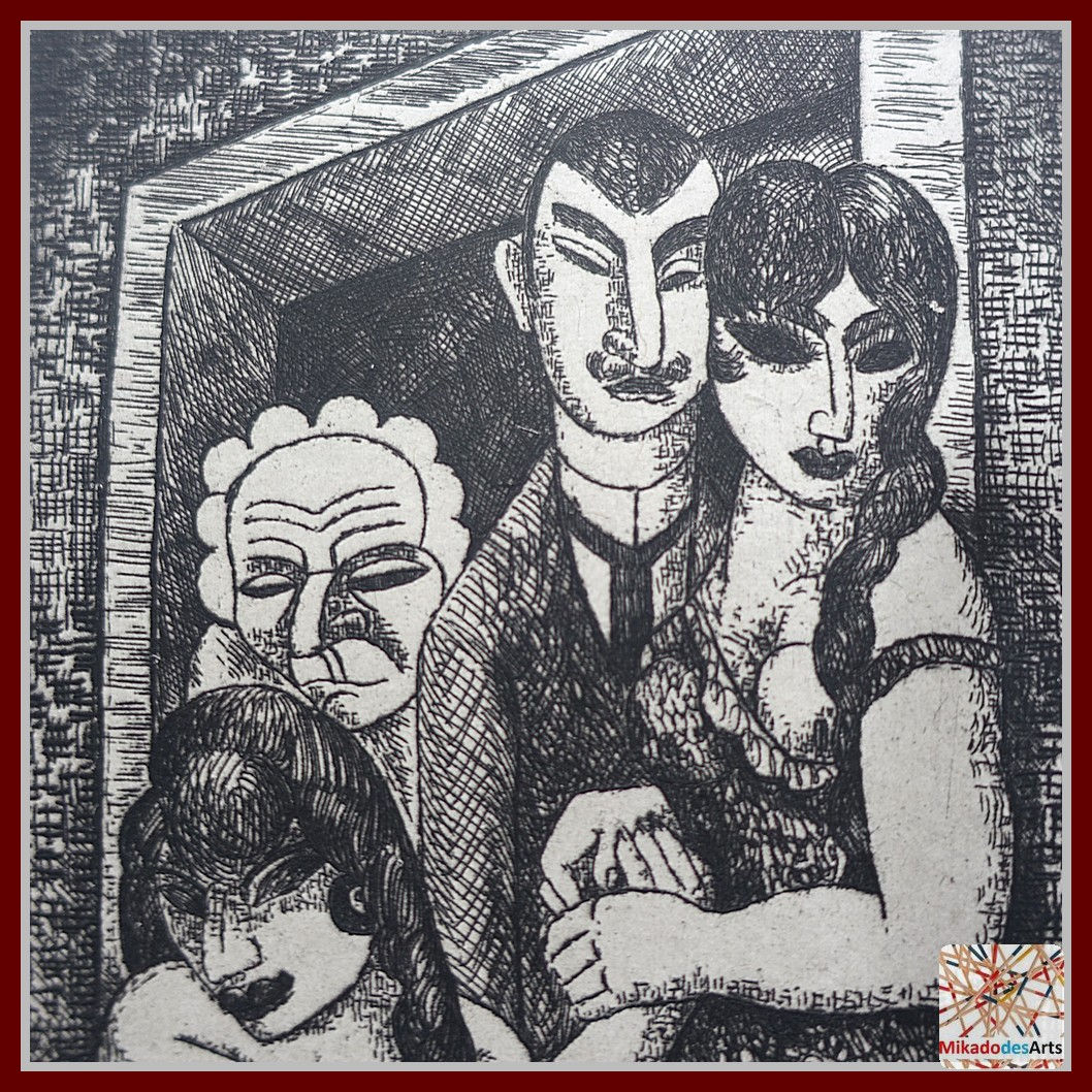 Marcel Gromaire Eau forte Maison close Prostituées