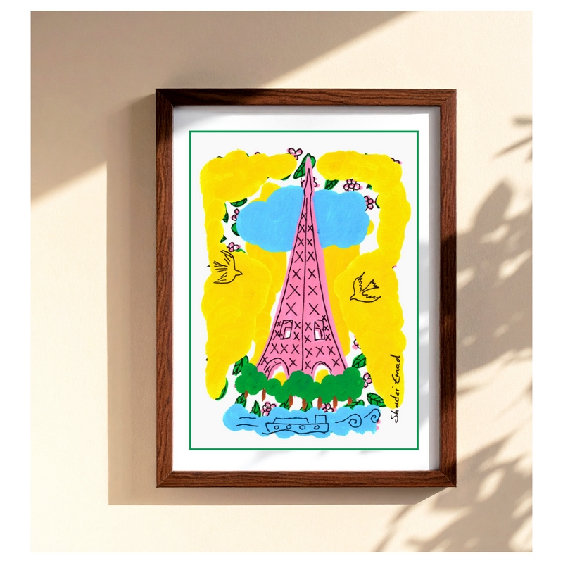 Thumbnail: Carte postale Paris – Amoureuse de Paris - illustration artistique
