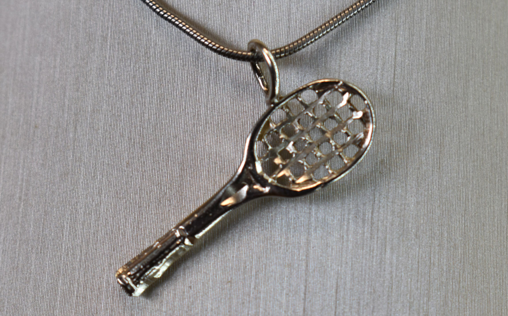 Silver Tennis Racket Charm