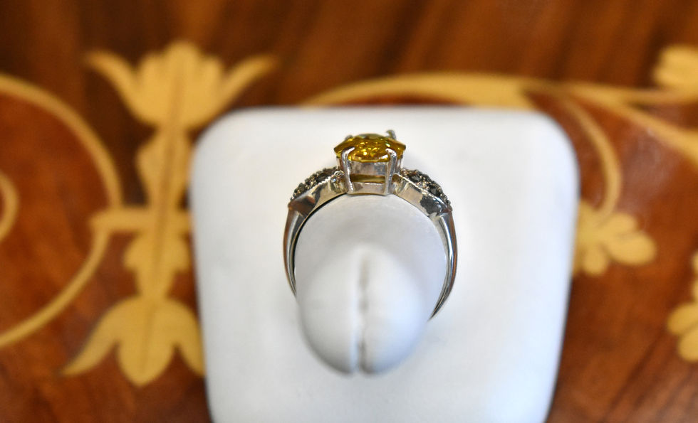 Thumbnail: Silver Yellow CZ Ring