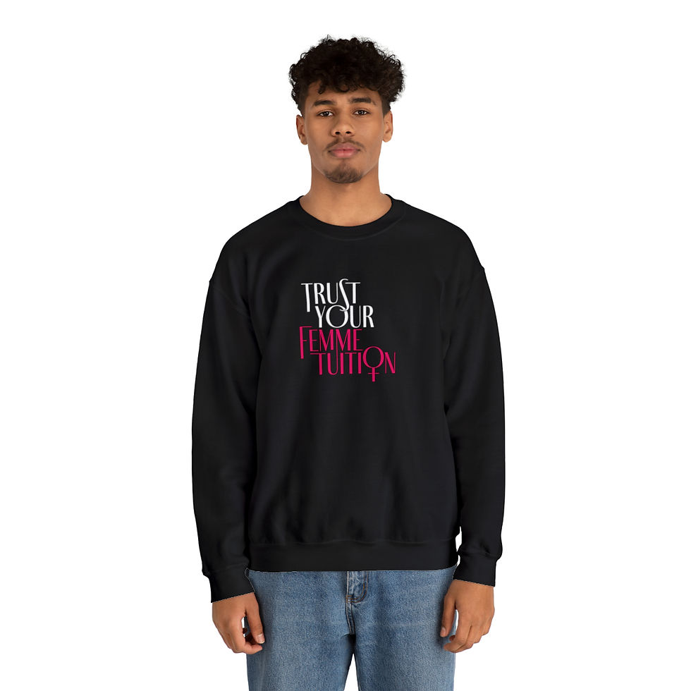 Thumbnail: Trust Your Femmetuition Heavy Blend™ Crewneck Sweatshirt