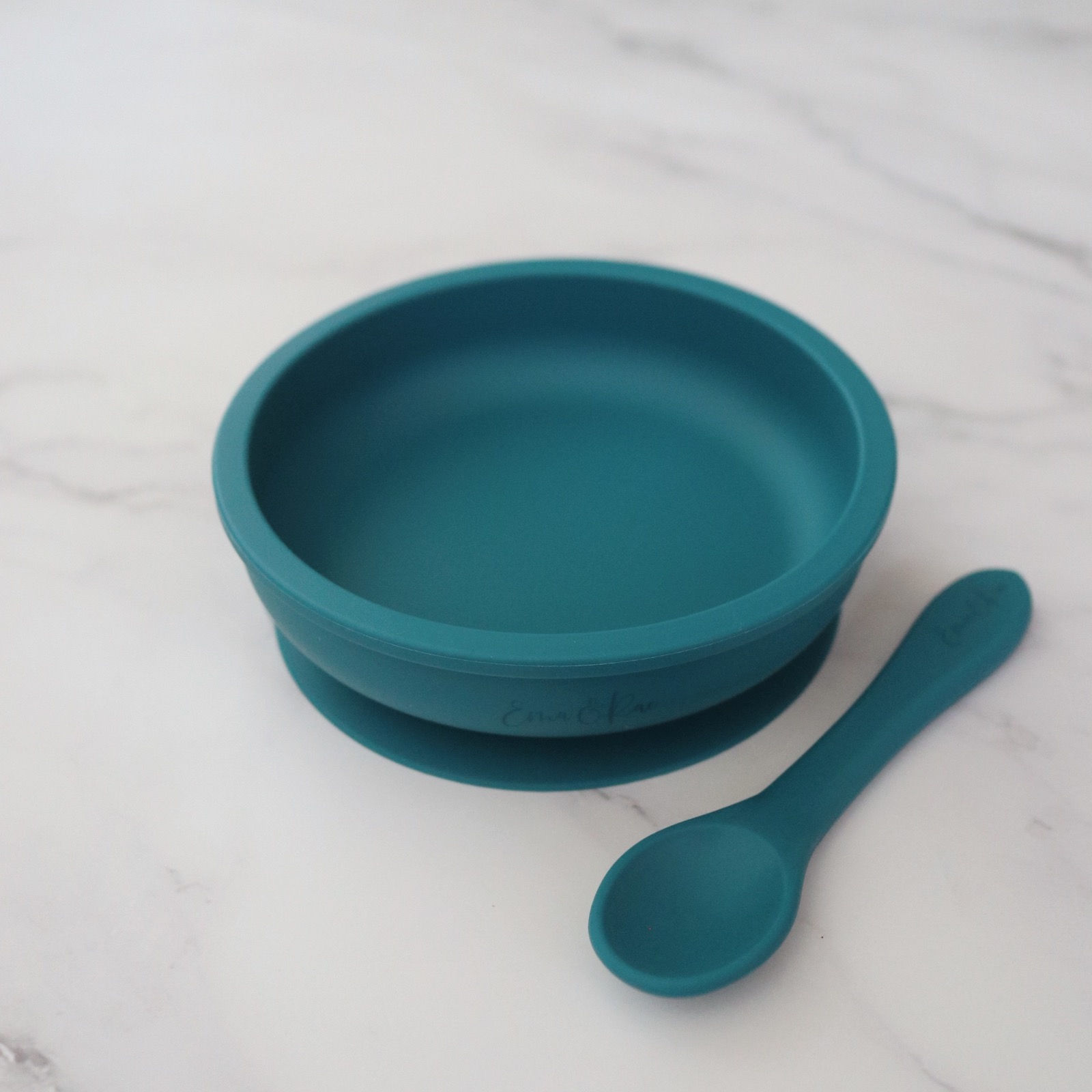 Silicone Plate and Spoon Set in Mosaic