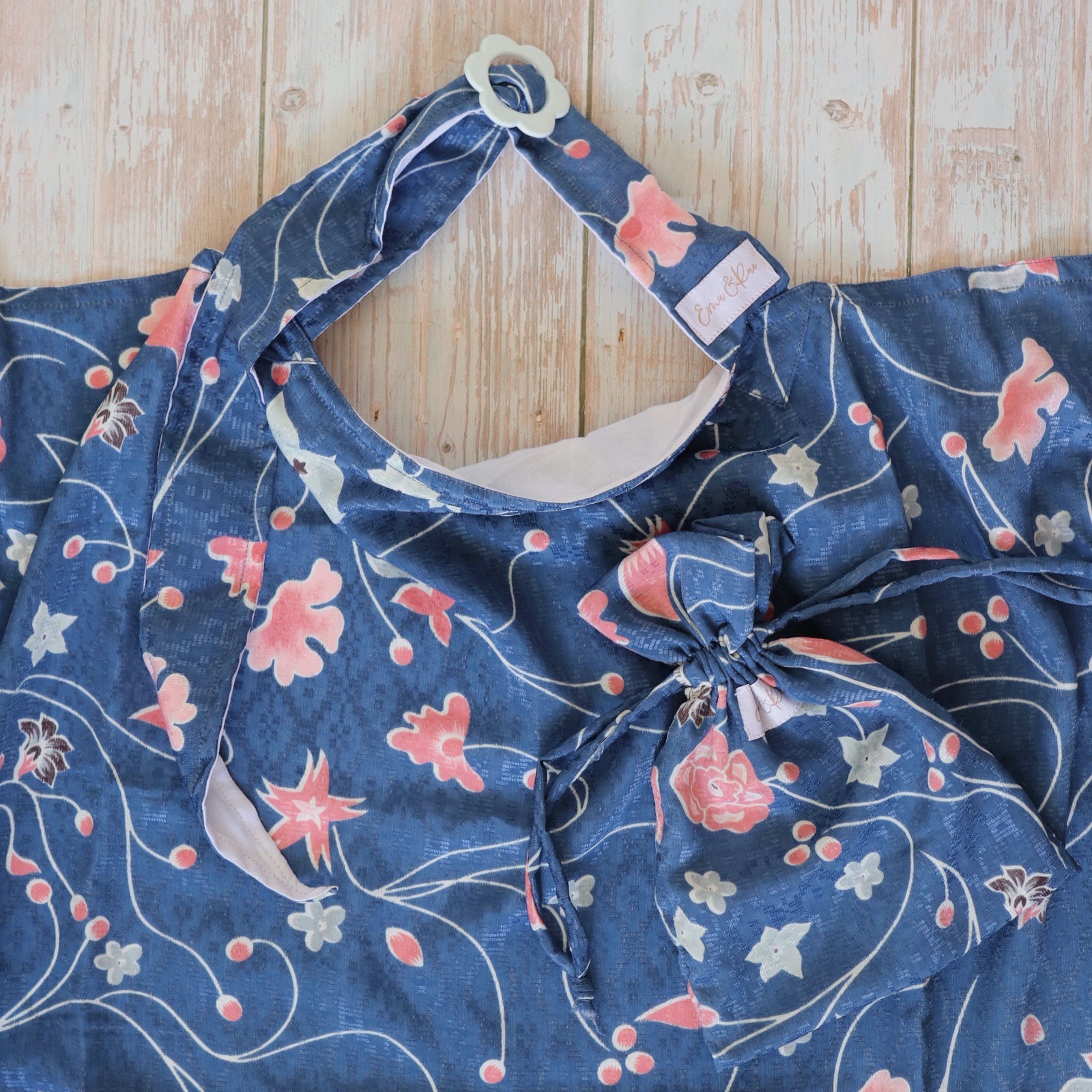 Premium Nursing Apron in Blue Batik