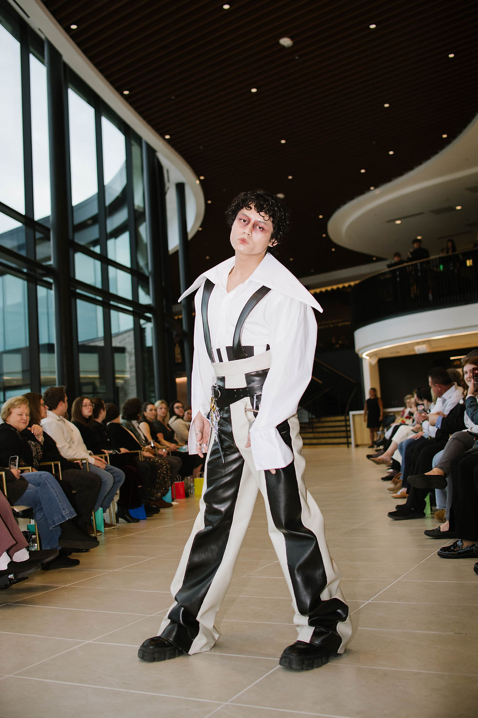 Model strutting at our Cabaret on the Runway (March 2024)