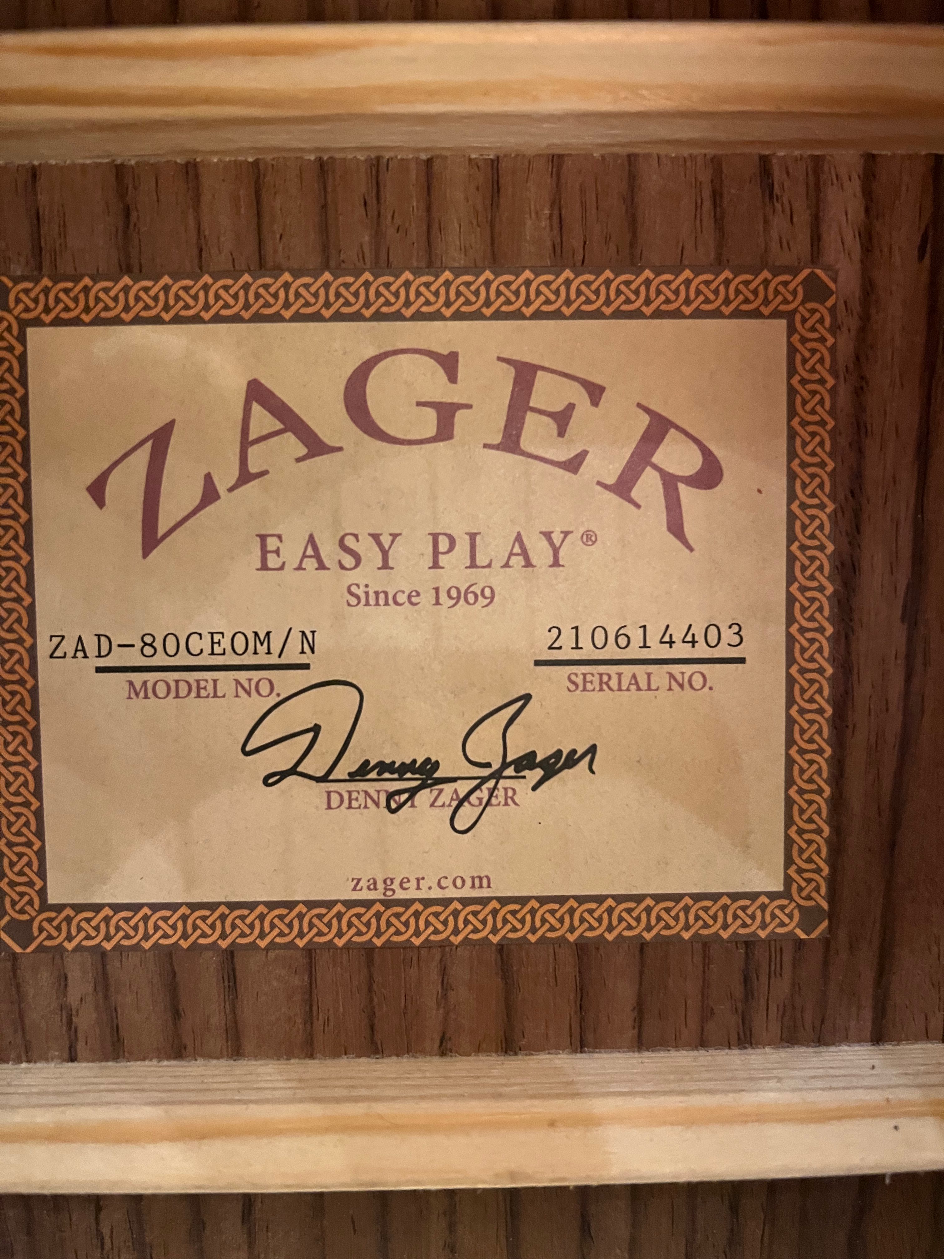 Zager Acoustic Guitar view 9