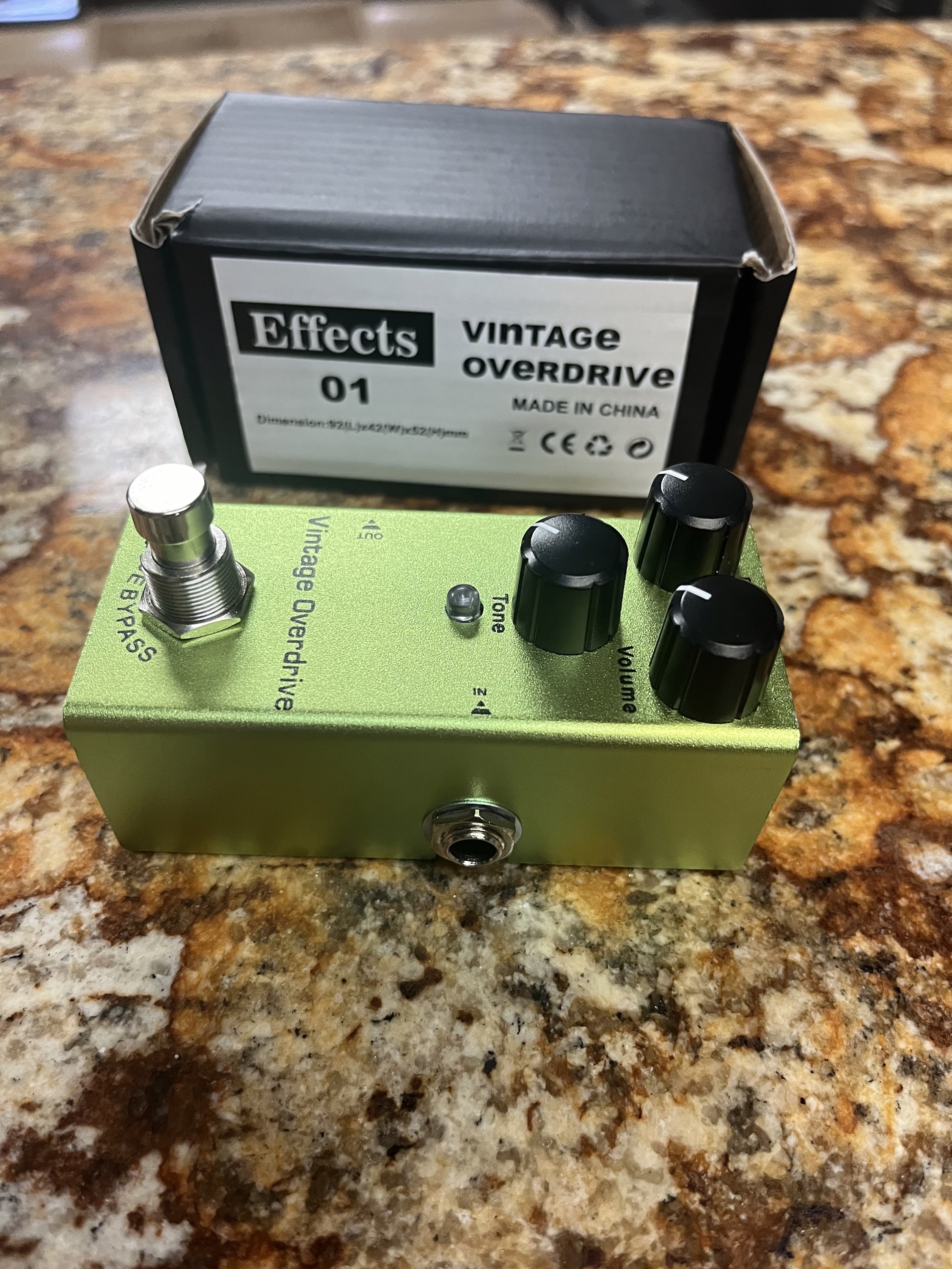 Vintage overdrive FX pedal view 2