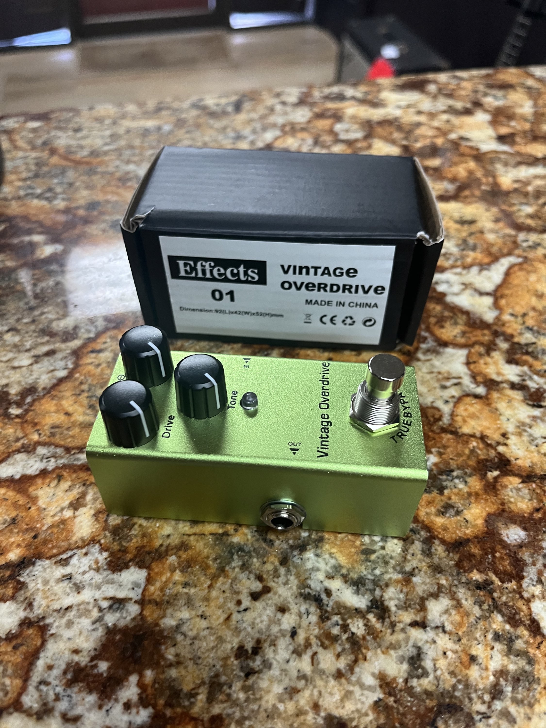 Vintage overdrive FX pedal view 3