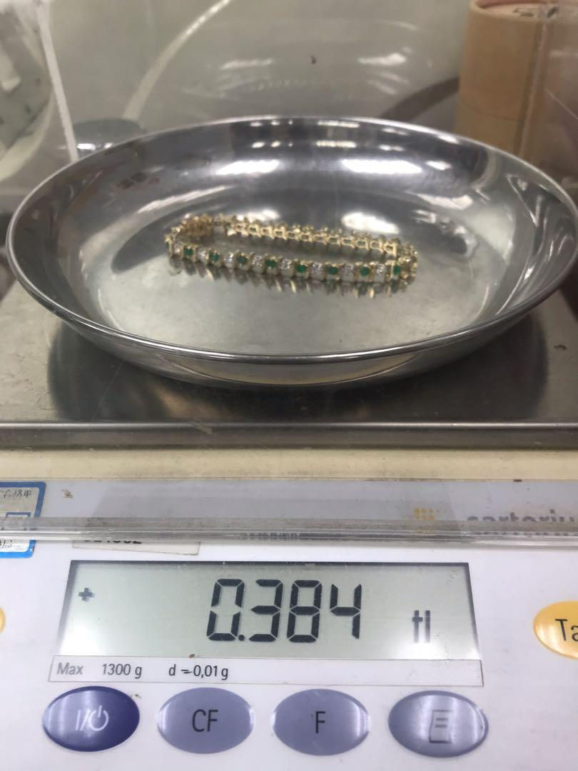 縮圖：鑽石祖母綠17K金手鍊