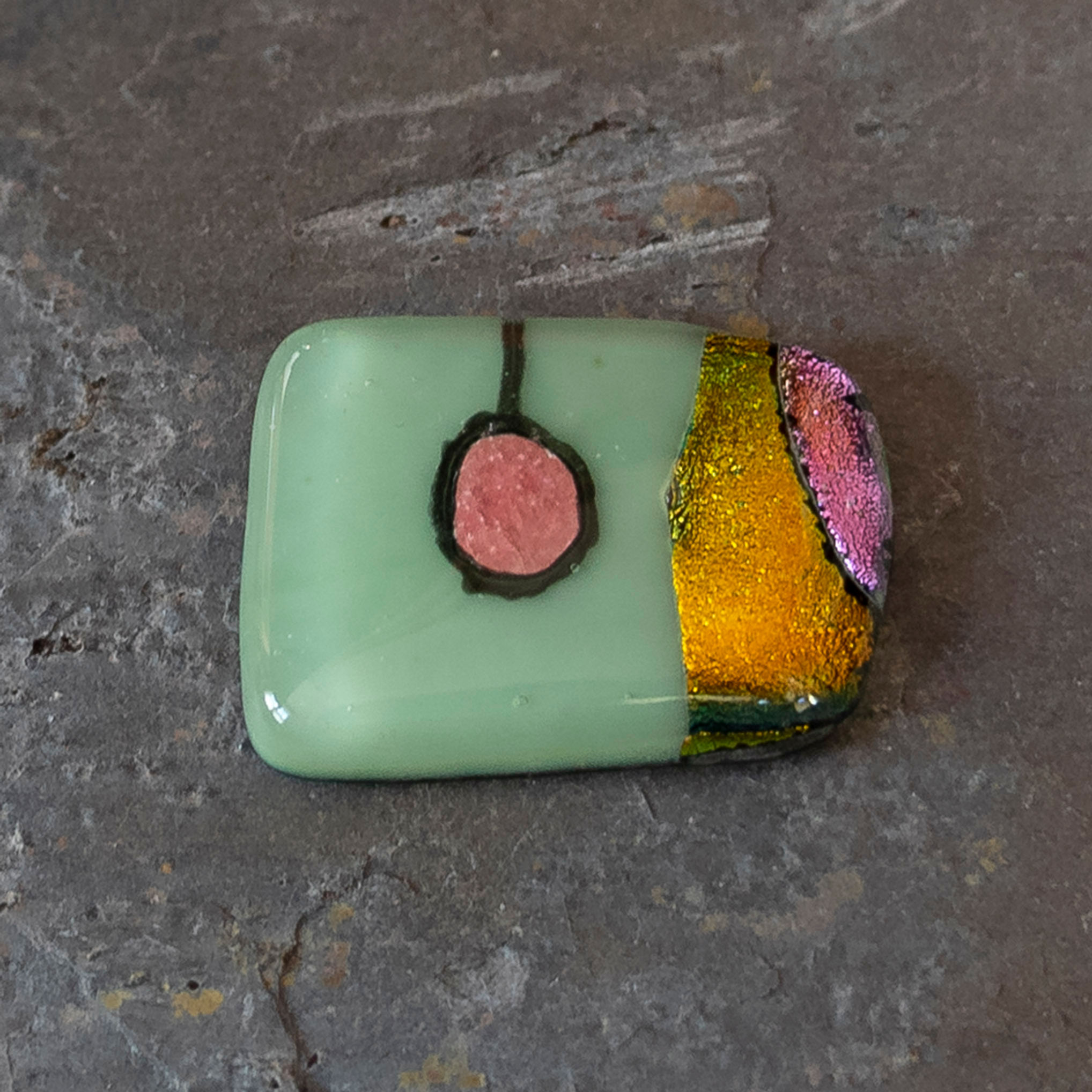 Fused Glass Brooch, #Five