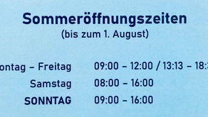 Horaires d'ouverture d'été