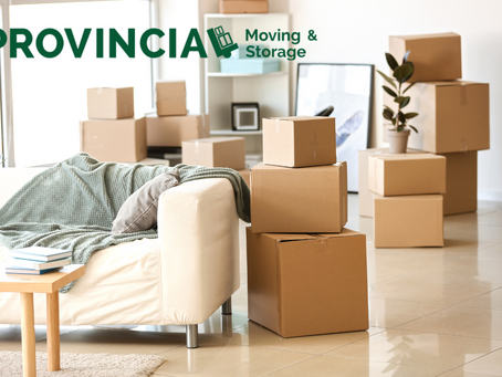 Save Money on Moving Day Blog Image: Couch and Moving Boxes