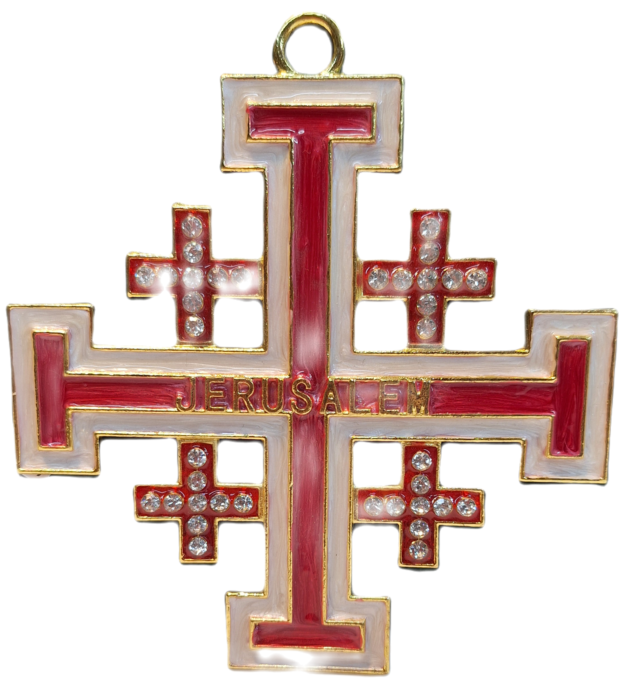 Jerusalem Cross Hand Made with Red Emyle