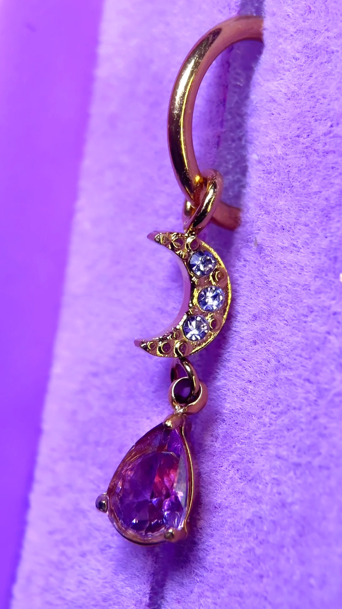 PIERCING ANNEAU PENDENTIF LUNE 1,2MM