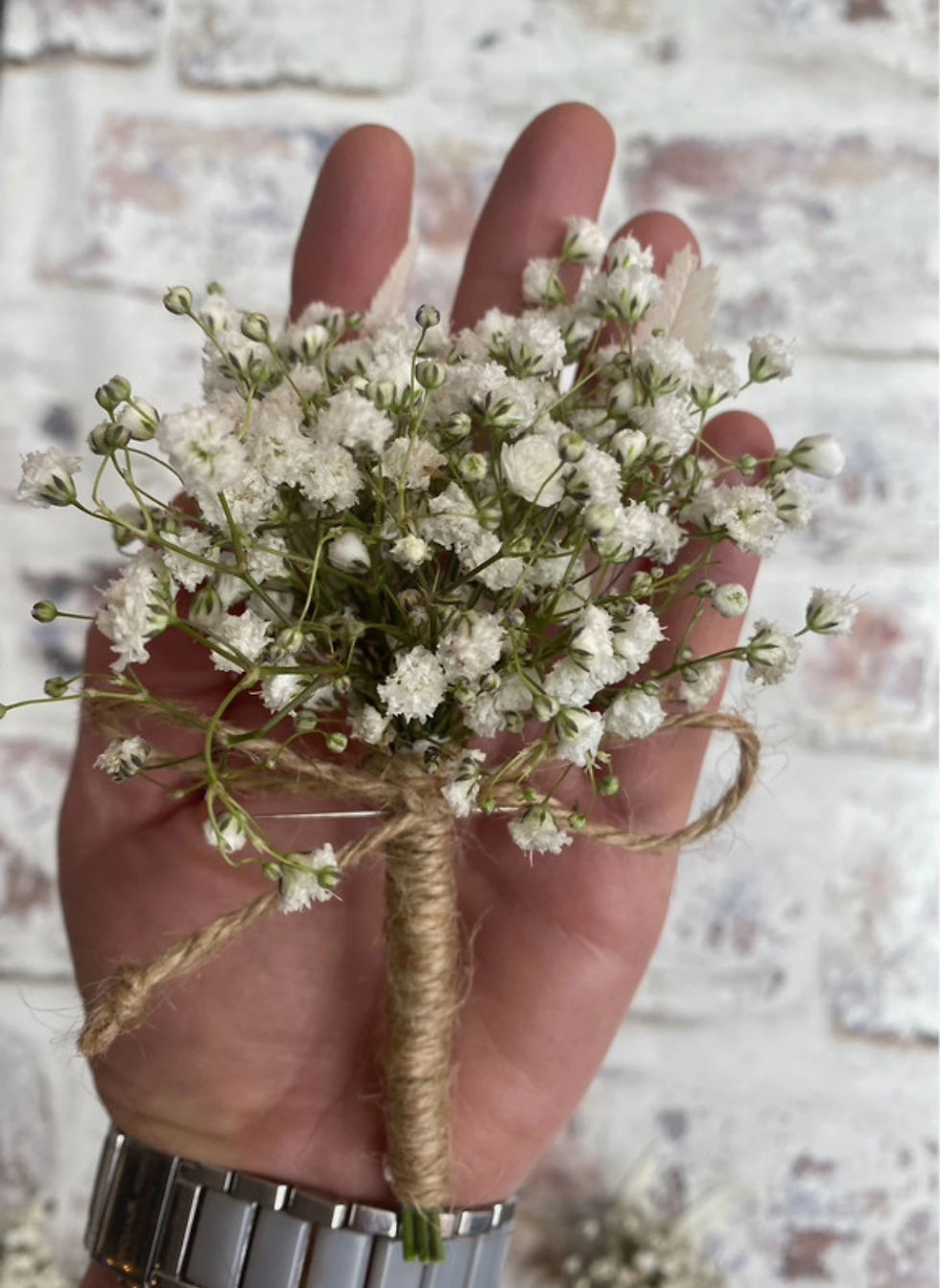 Thumbnail: Dried Gypsophila, Baby’s Breath Buttonhole