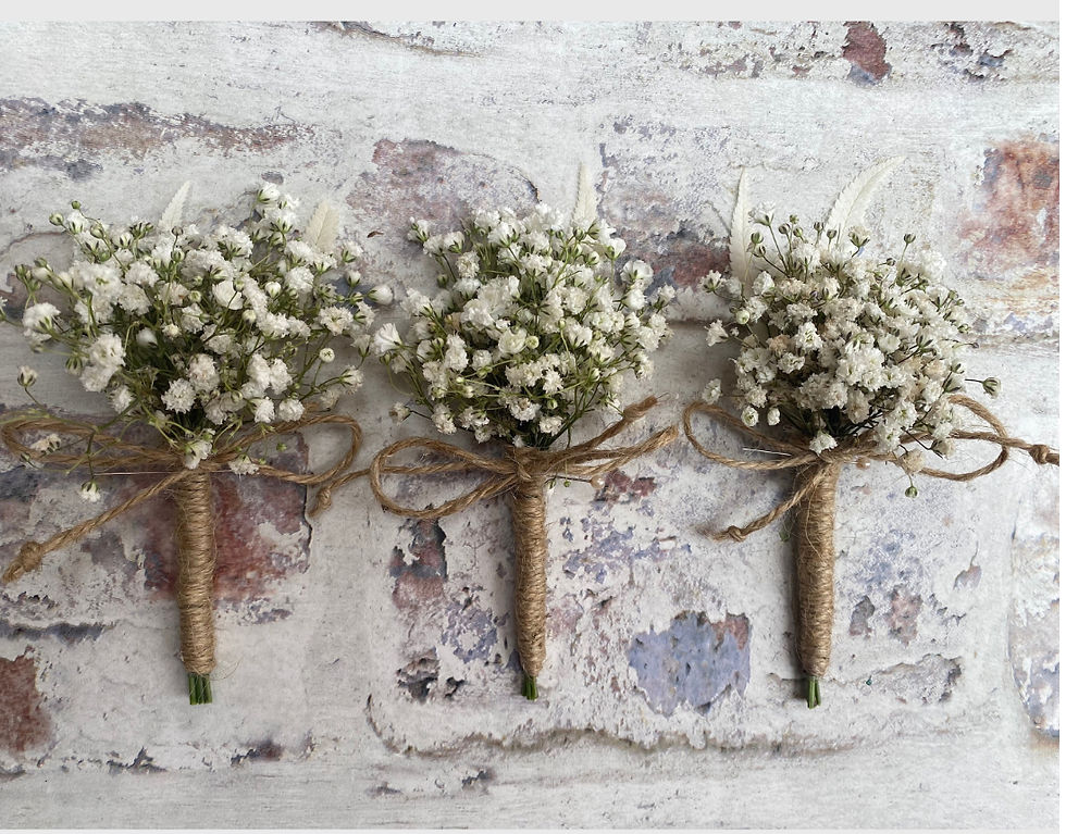 Thumbnail: Dried Gypsophila, Baby’s Breath Buttonhole
