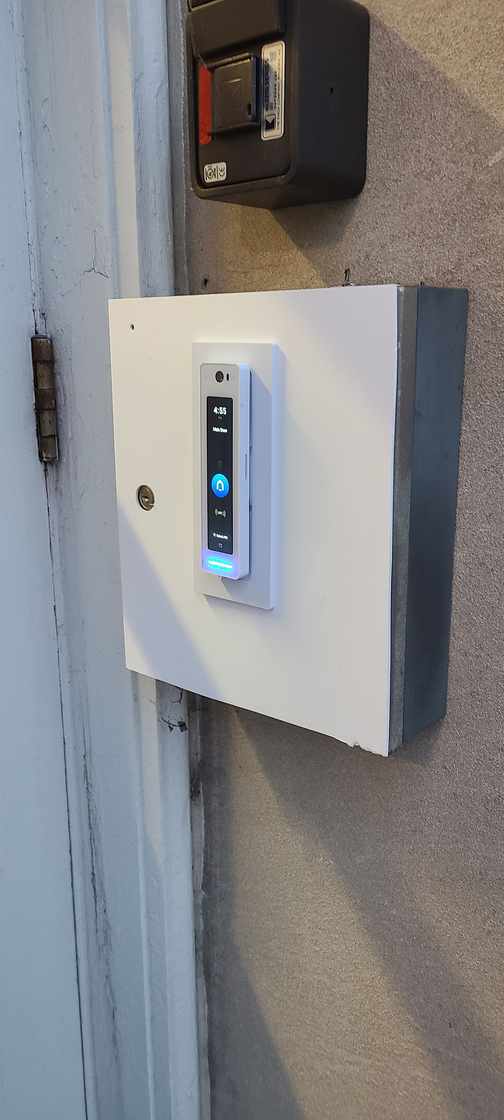 We reused the front door panel, and it looks much nicer than before!