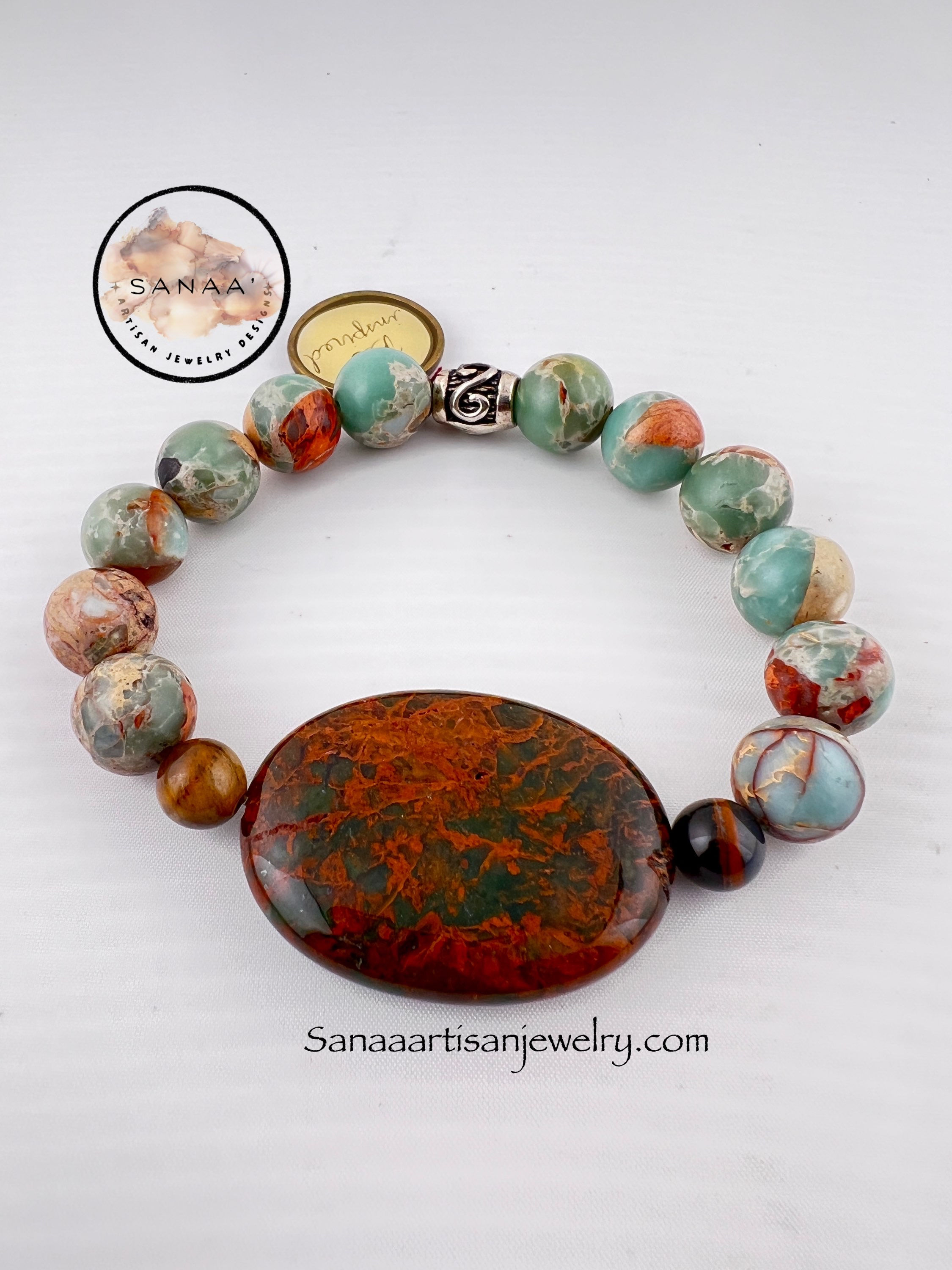 Picasso Jasper & Red Creek Jasper Gemstone Bracelete